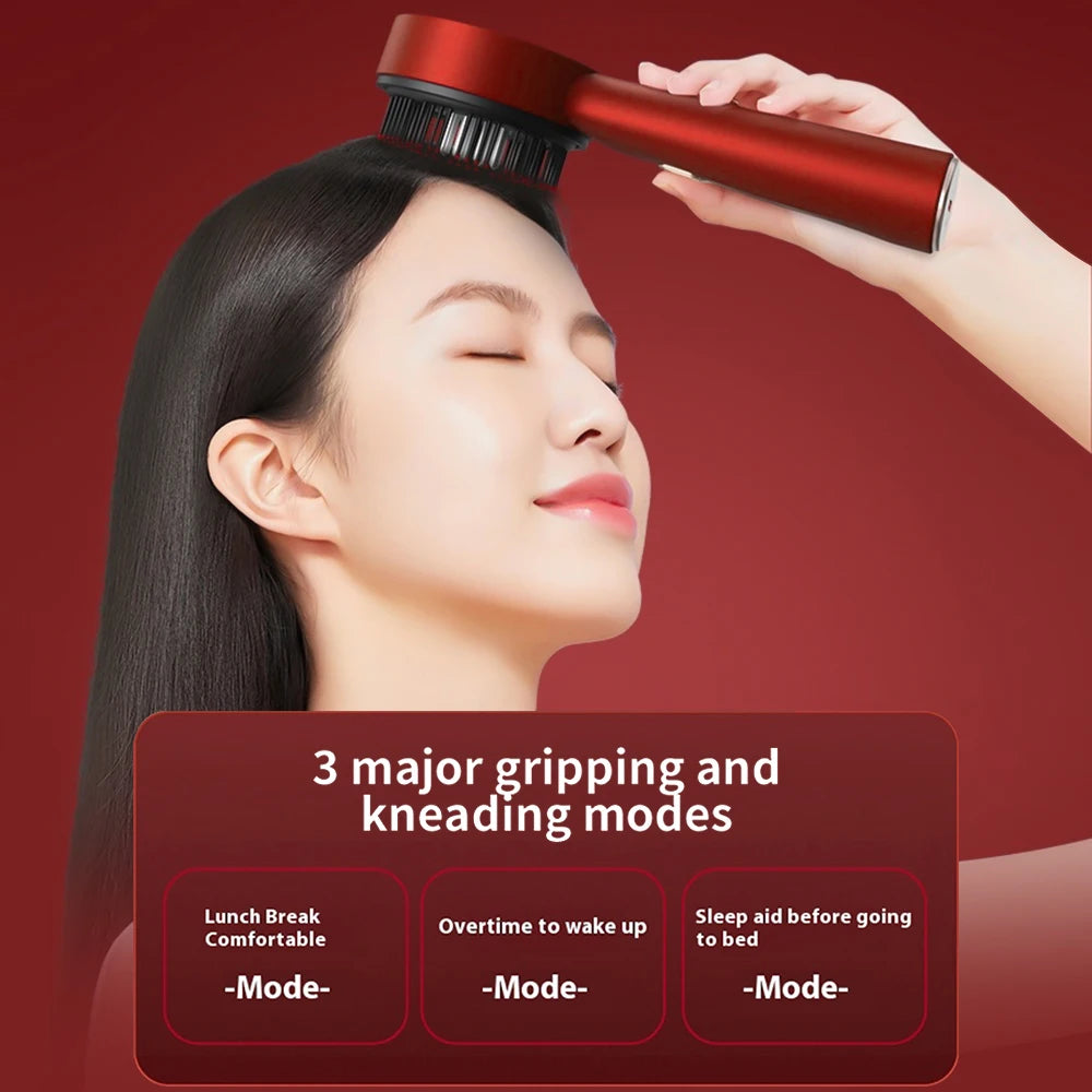 Electric Hair Growth Comb with Red Light Therapy | Vibrating Scalp Massager & Serum Applicator