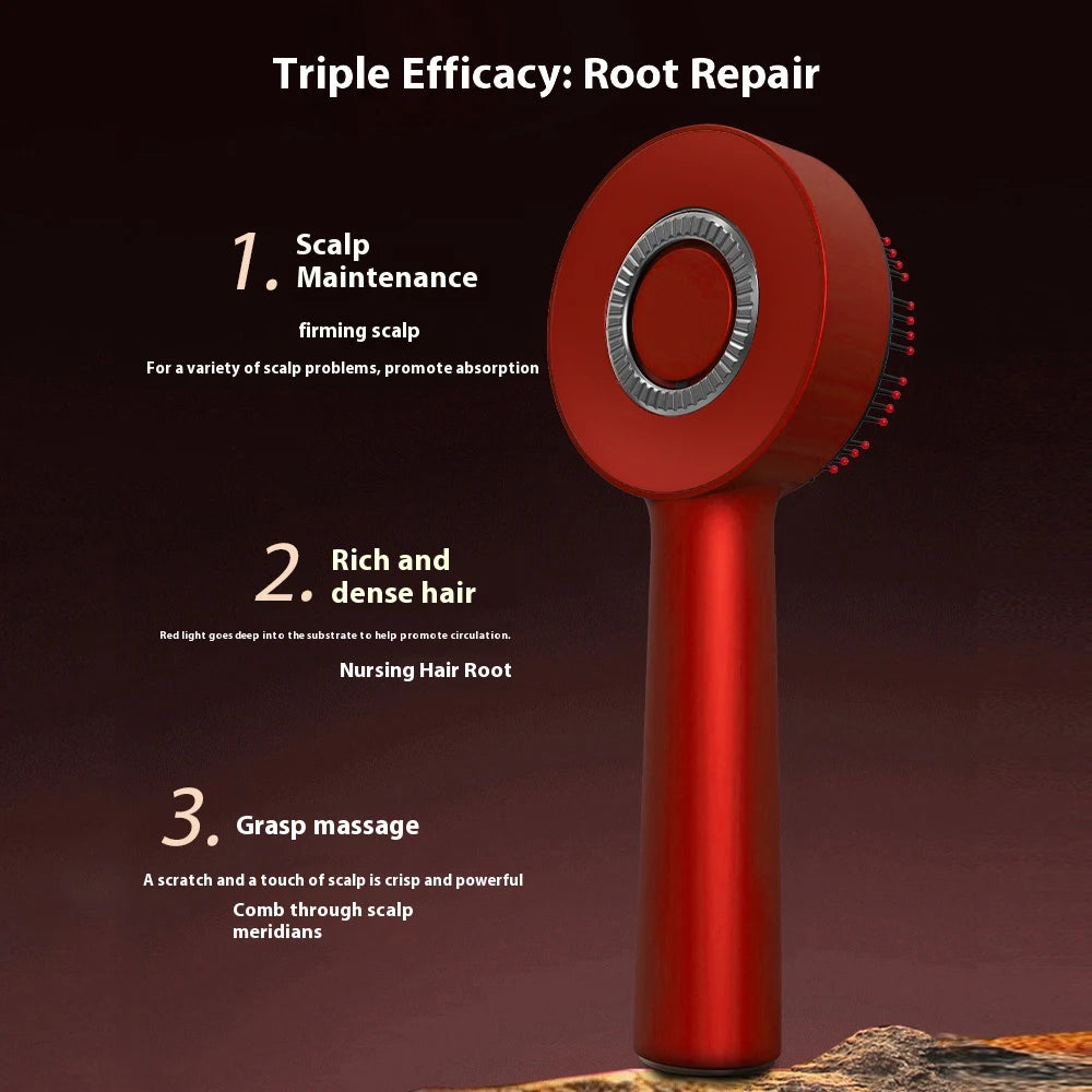 Electric Hair Growth Comb with Red Light Therapy | Vibrating Scalp Massager & Serum Applicator
