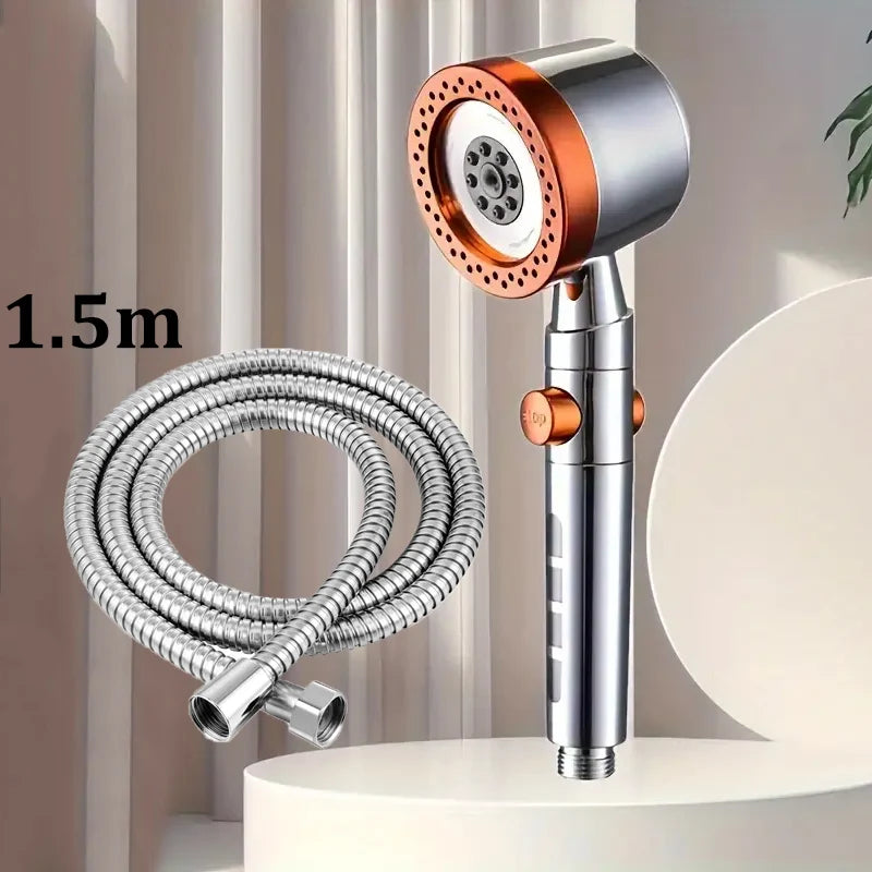 High-Pressure 5-Mode Handheld Shower Head with Smart Pause & Filtration System | Water-Saving Bathroom Essential Set