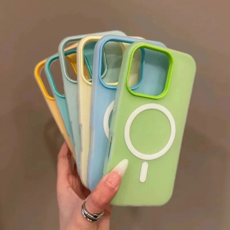 Universal MagSafe Case for iPhone 11, 12, 13, 14, 15, 16, 17 | Candy Matte Luxury Cover"