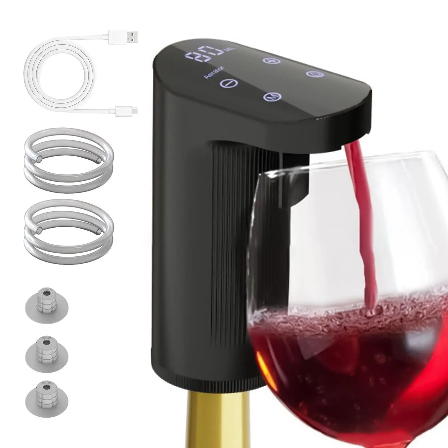 "Smart Electric Wine Dispenser - USB Rechargeable with Adjustable Pouring & Stable Flow"